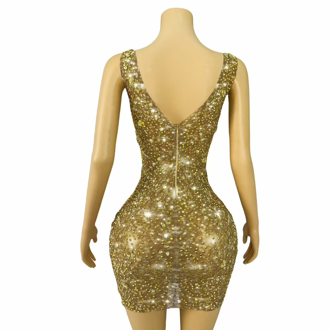 CELESINYI Jinbihui Crystal Lemon Illusion Gown