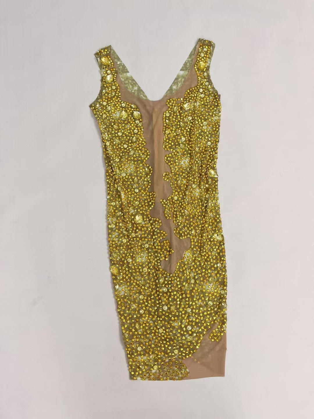 CELESINYI Jinbihui Crystal Lemon Illusion Gown