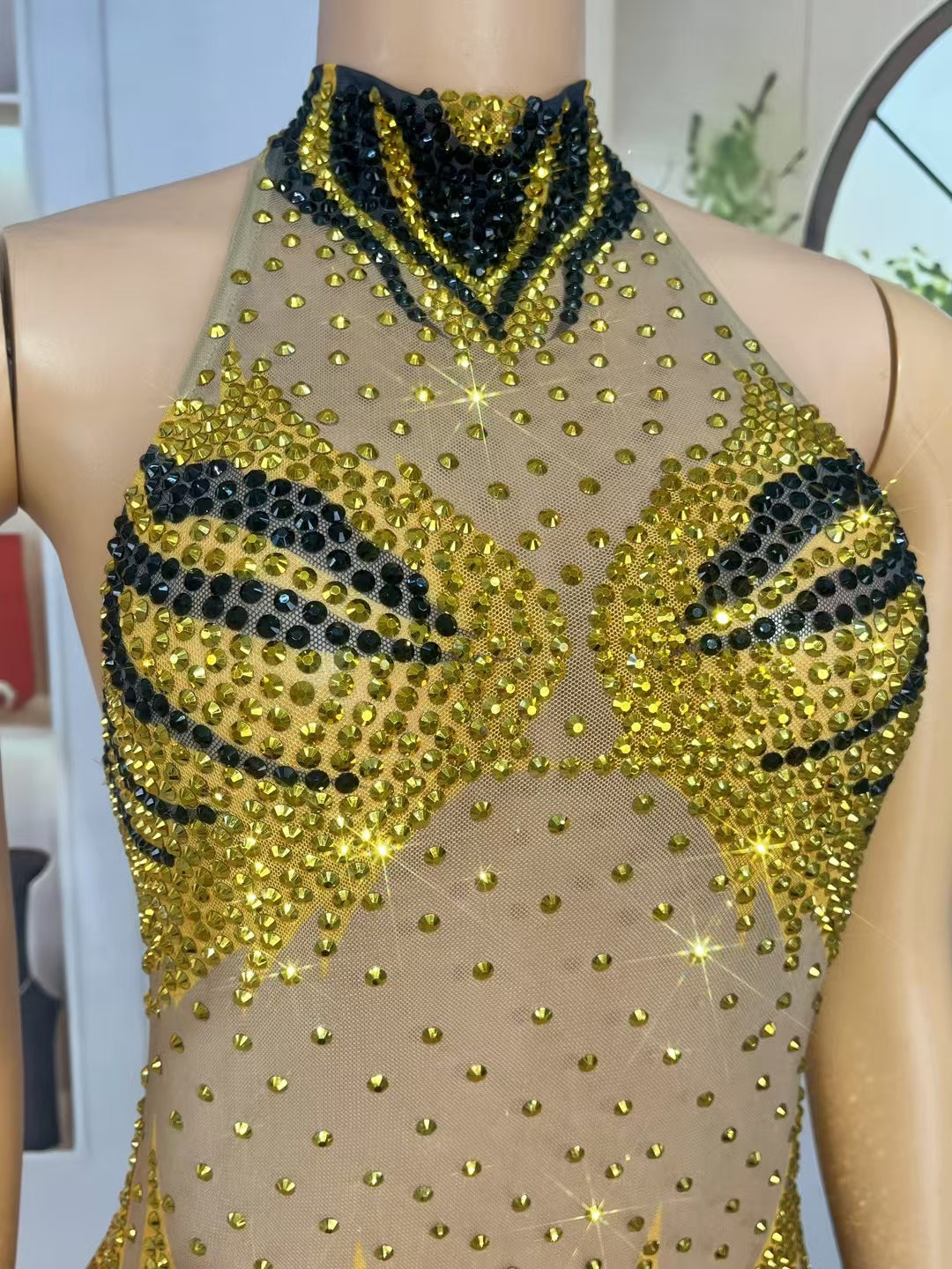 CELESINYI Xiaolaohu Crystal Tiger Halter Bodysuit