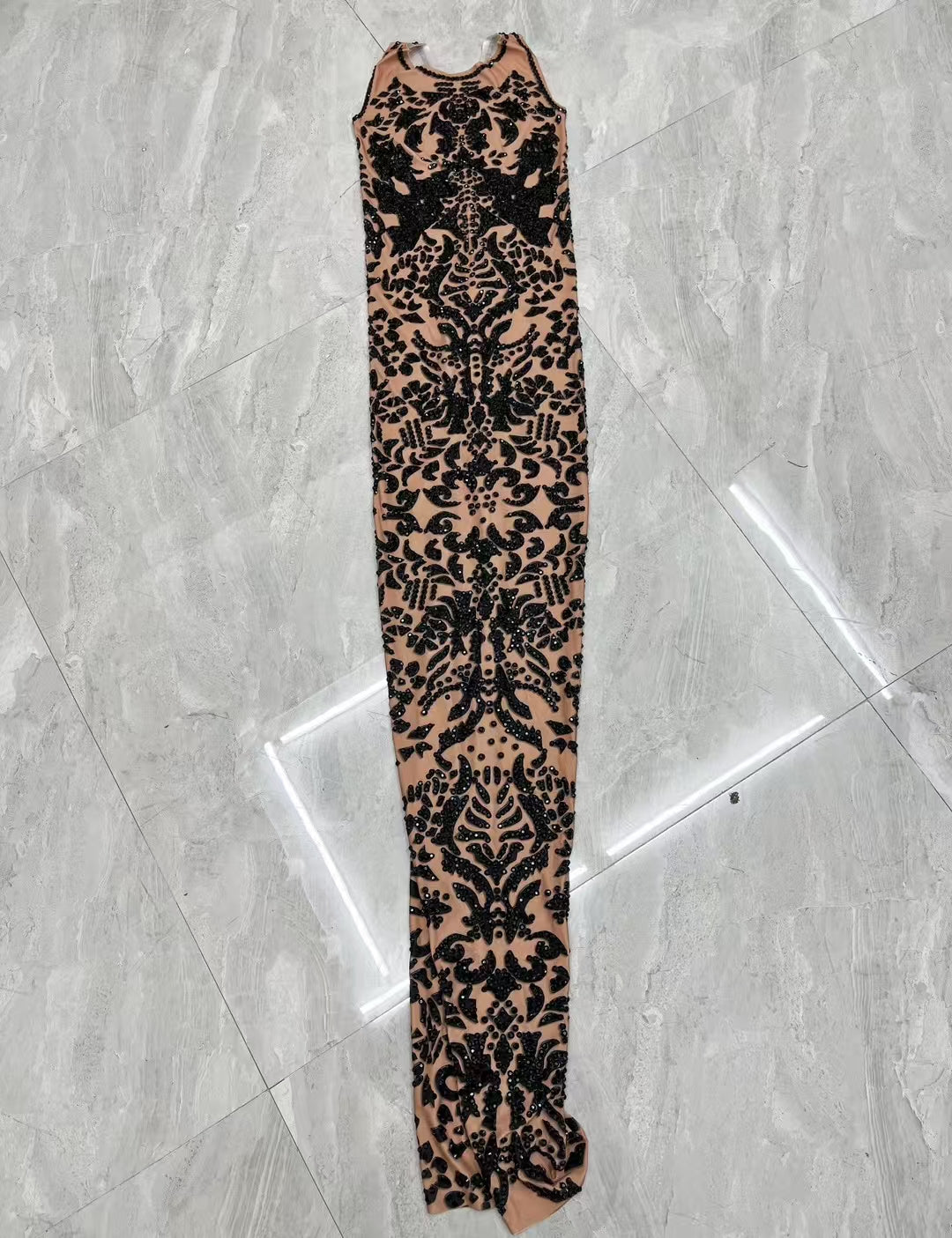CELESINYI Heijiao Crystal Black Baroque Gown