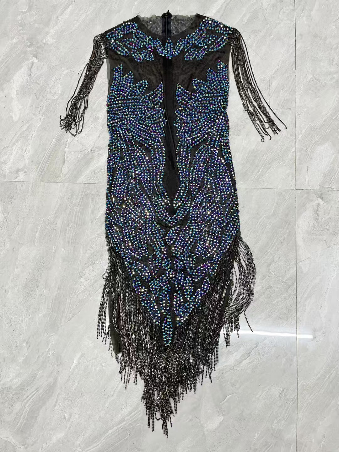 CELESINYI Heichi Crystal AB Fire Bodysuit