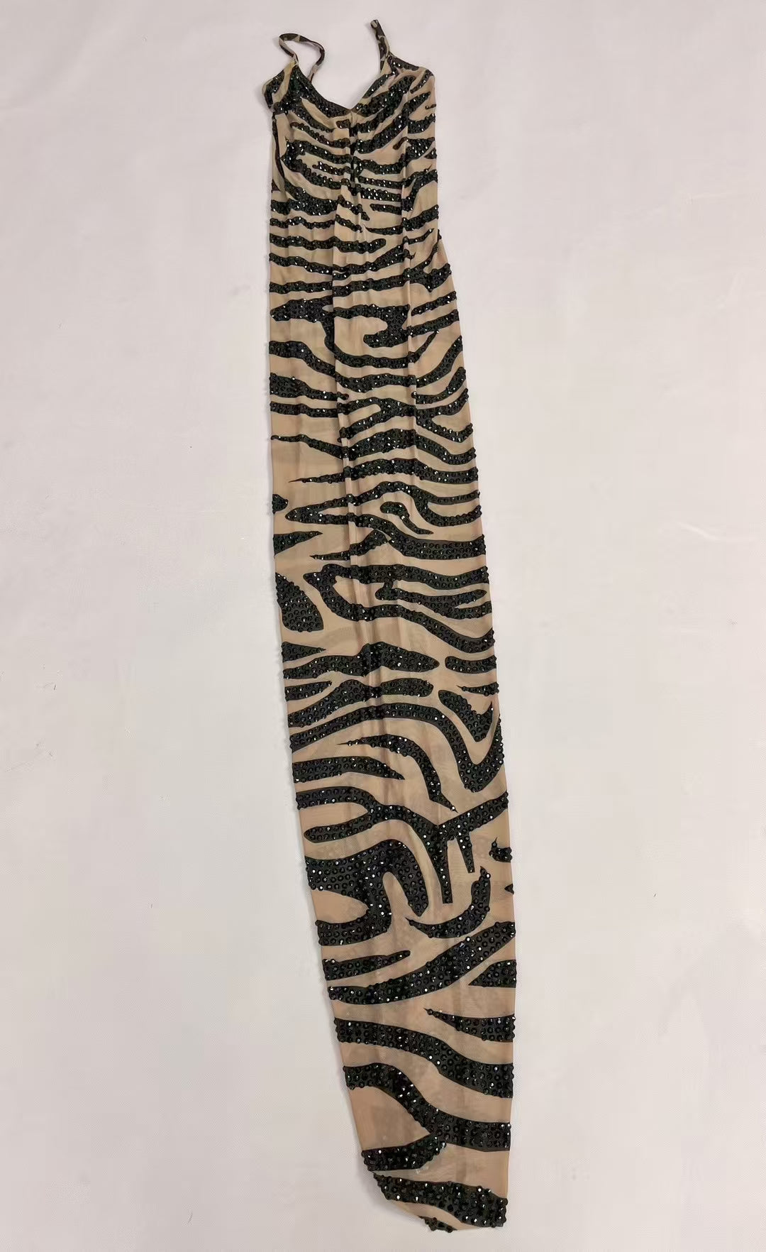 CELESINYI Modeng Crystal Zebra Leopard Gown