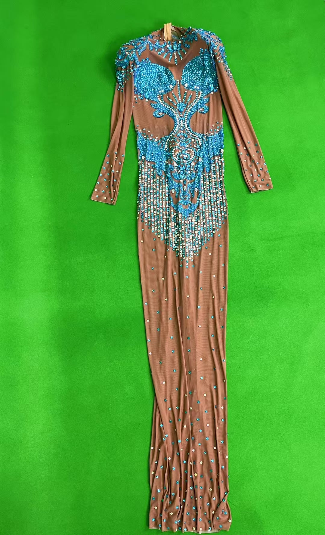 CELESINYI Qinglin Crystal Cyan Scale Bodysuit