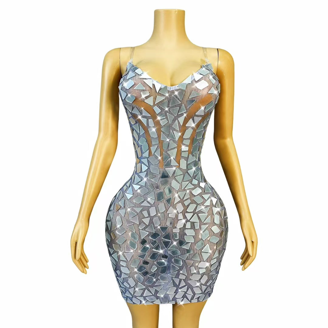 CELESINYI Suijing Crystal Mirror Sweetheart Bodysuit