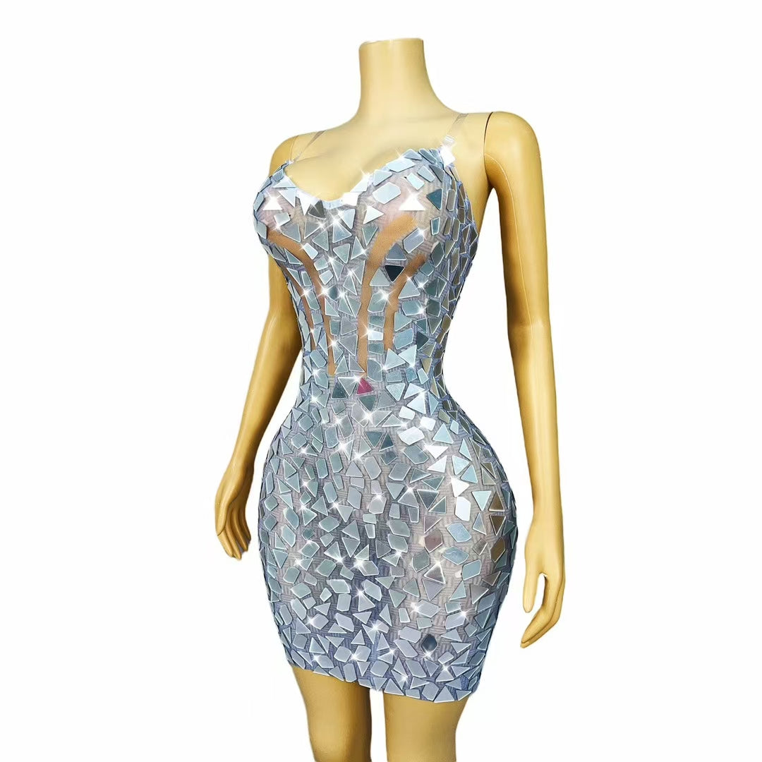 CELESINYI Suijing Crystal Mirror Sweetheart Bodysuit