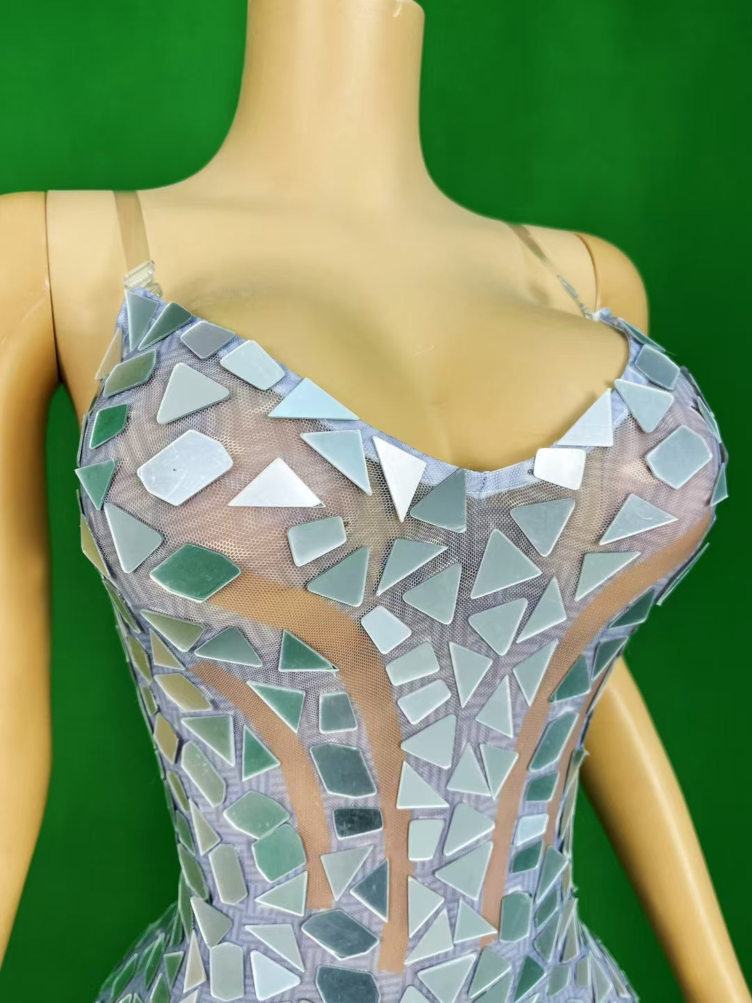 CELESINYI Suijing Crystal Mirror Sweetheart Bodysuit
