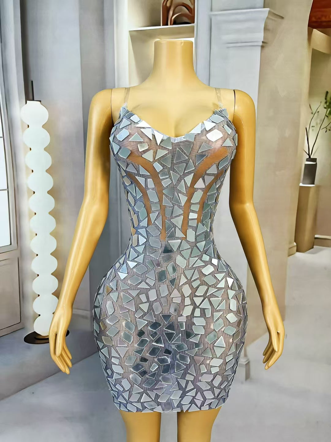 CELESINYI Suijing Crystal Mirror Sweetheart Bodysuit
