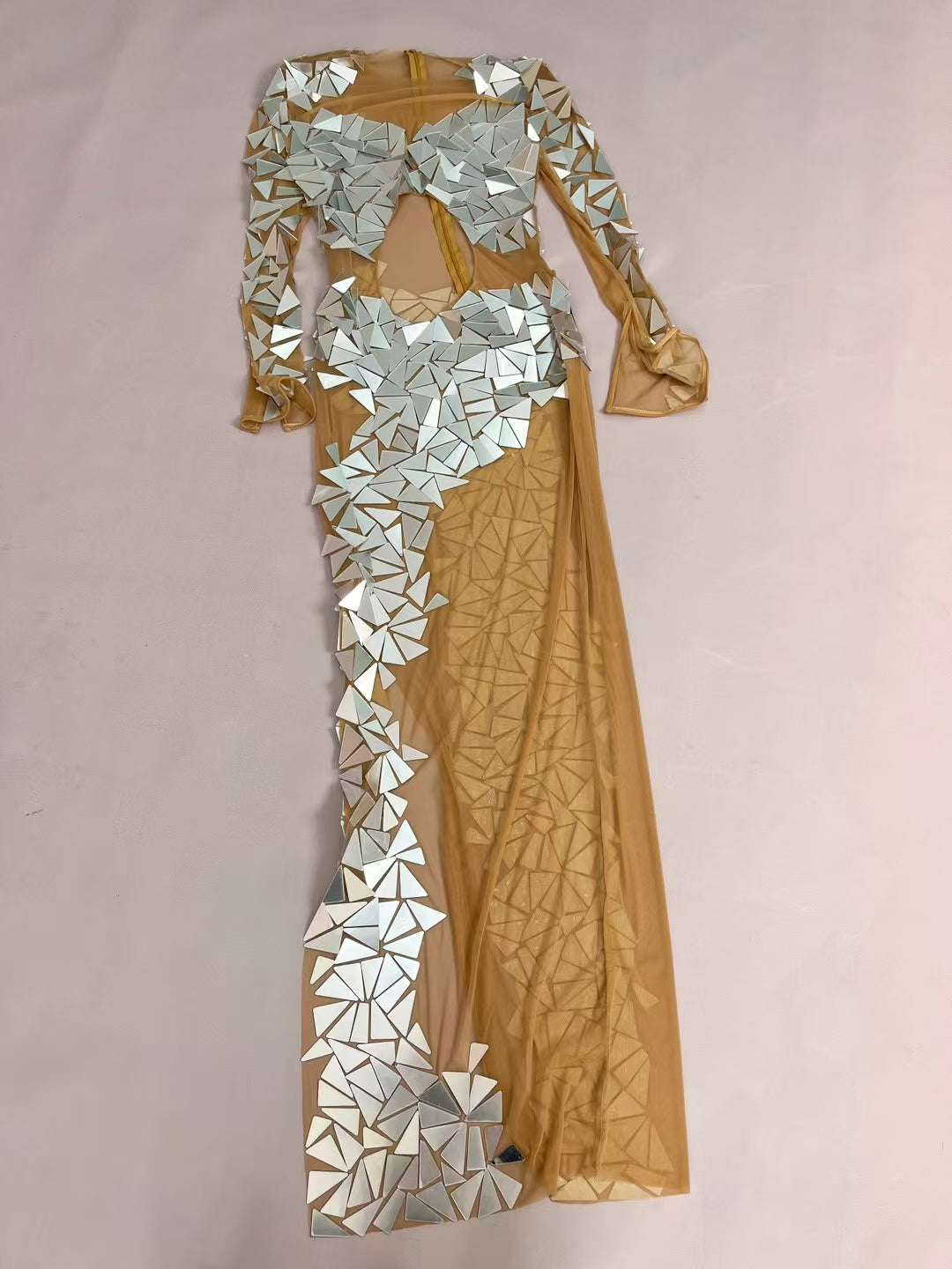 CELESINYI Luqi Crystal Mirror Keyhole Bodysuit