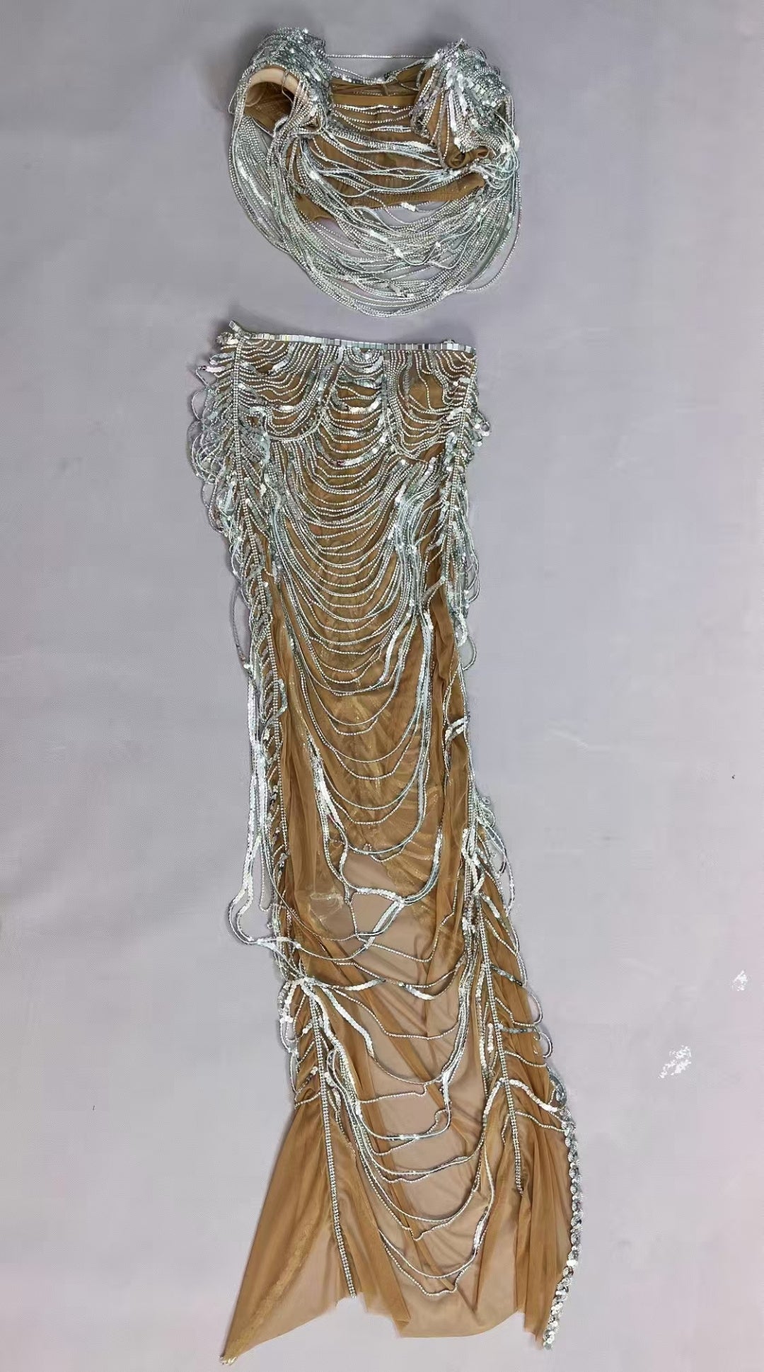 CELESINYI Liantiao Crystal Chain Two-Piece Set