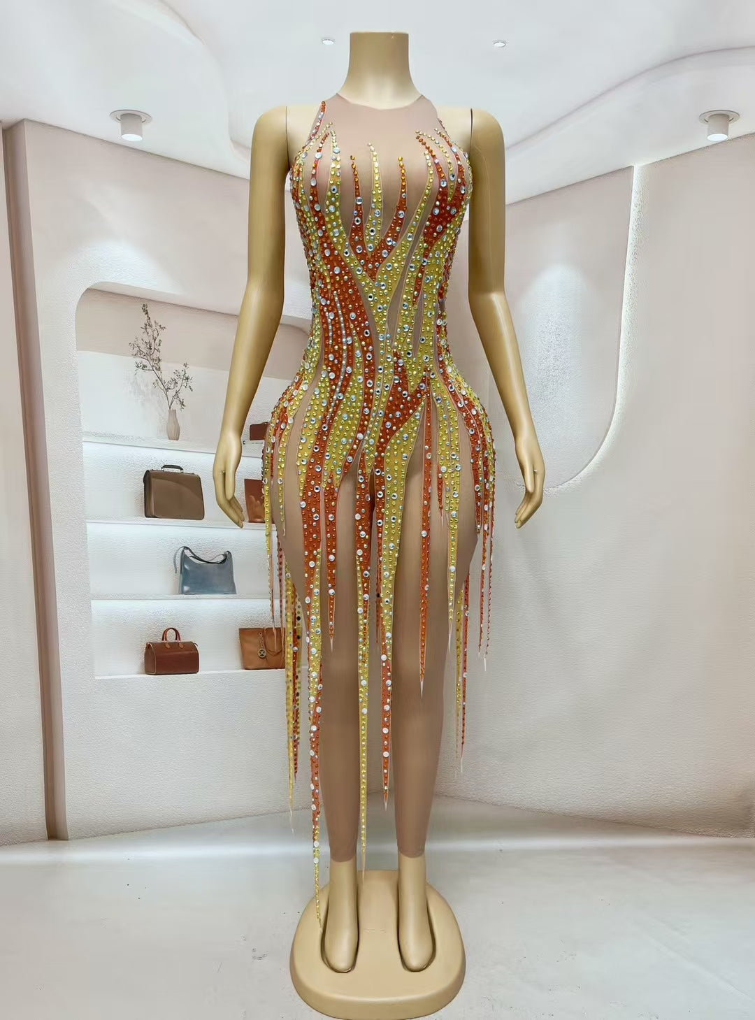 CELESINYI Jinhuowang Crystal Flame Bodysuit
