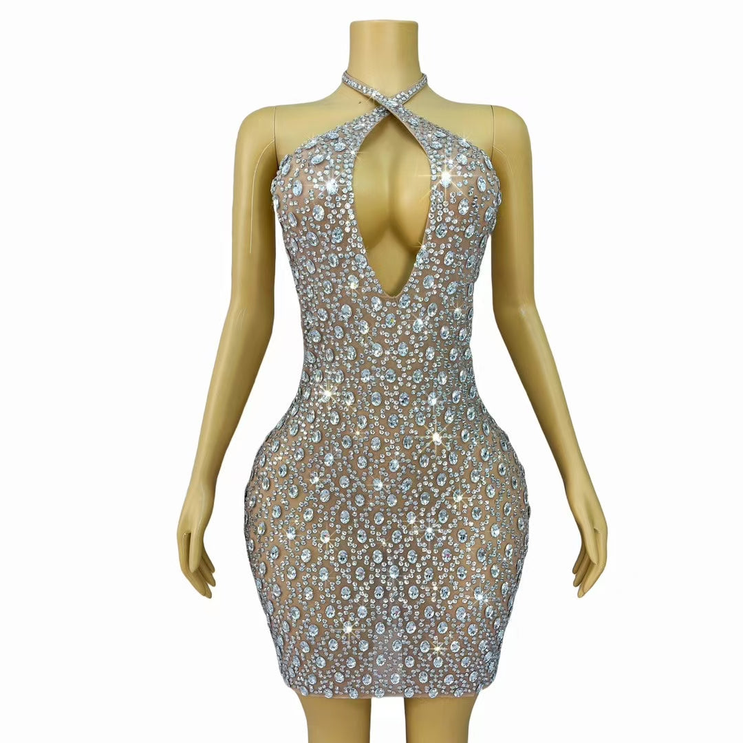 CELESINYI Qianzhen Crystal Crystal Detail Gown
