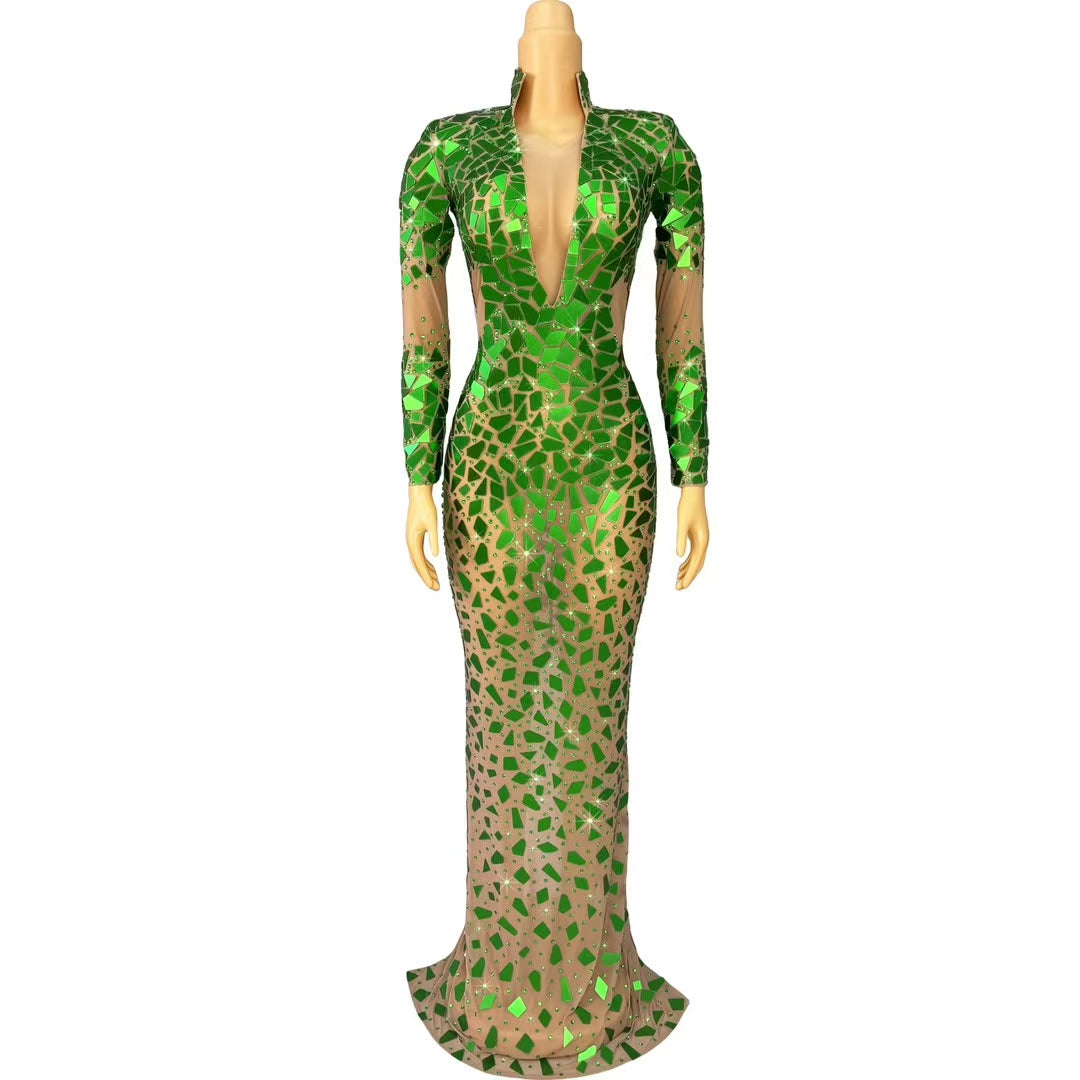 CELESINYI Xinfeicui Crystal Jade Mosaic Bodysuit