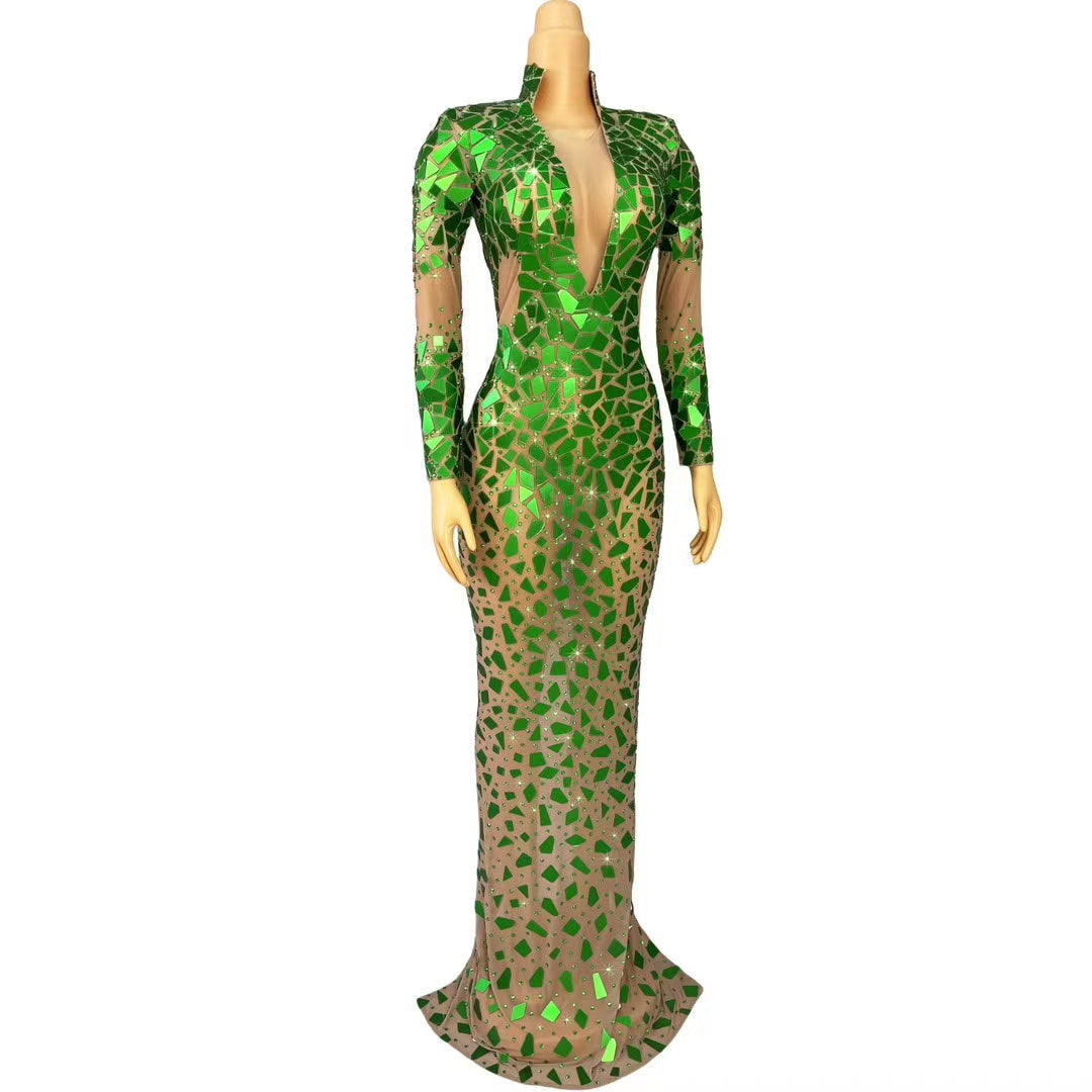CELESINYI Xinfeicui Crystal Jade Mosaic Bodysuit