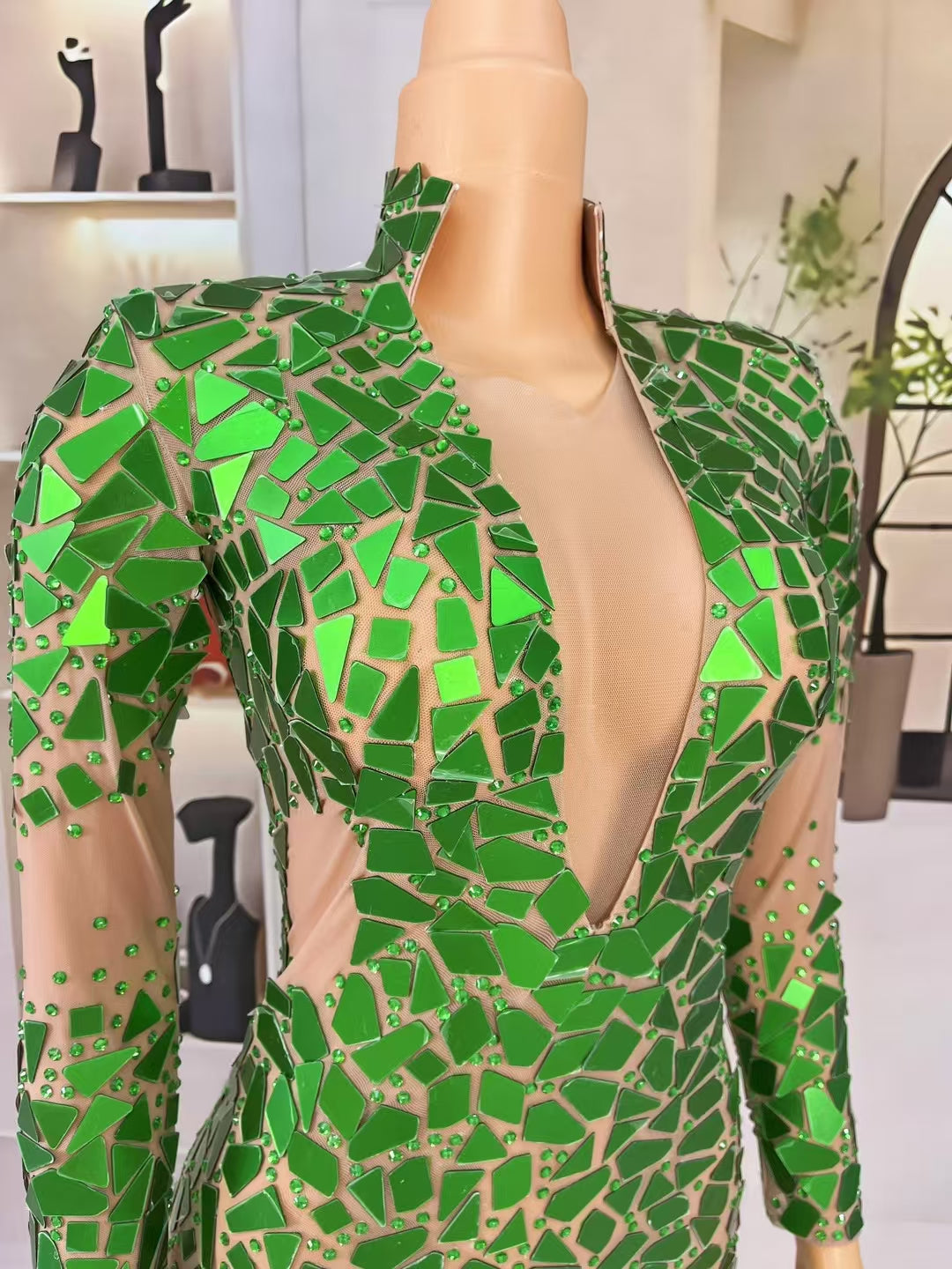 CELESINYI Xinfeicui Crystal Jade Mosaic Bodysuit