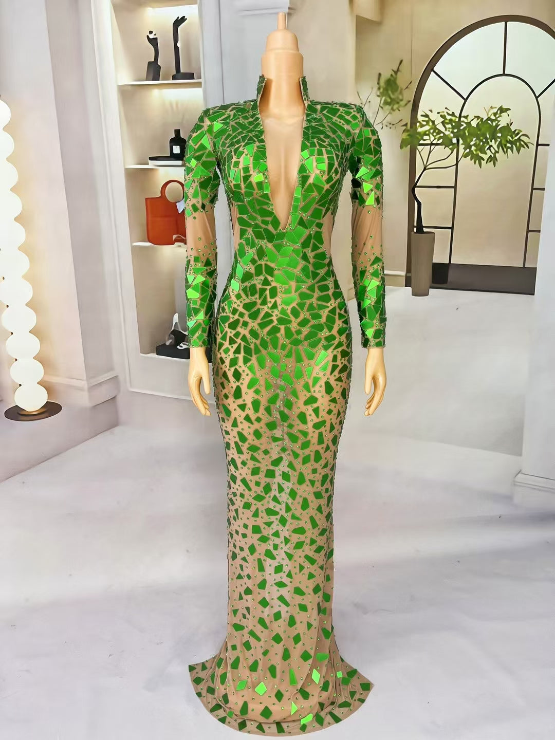 CELESINYI Xinfeicui Crystal Jade Mosaic Bodysuit