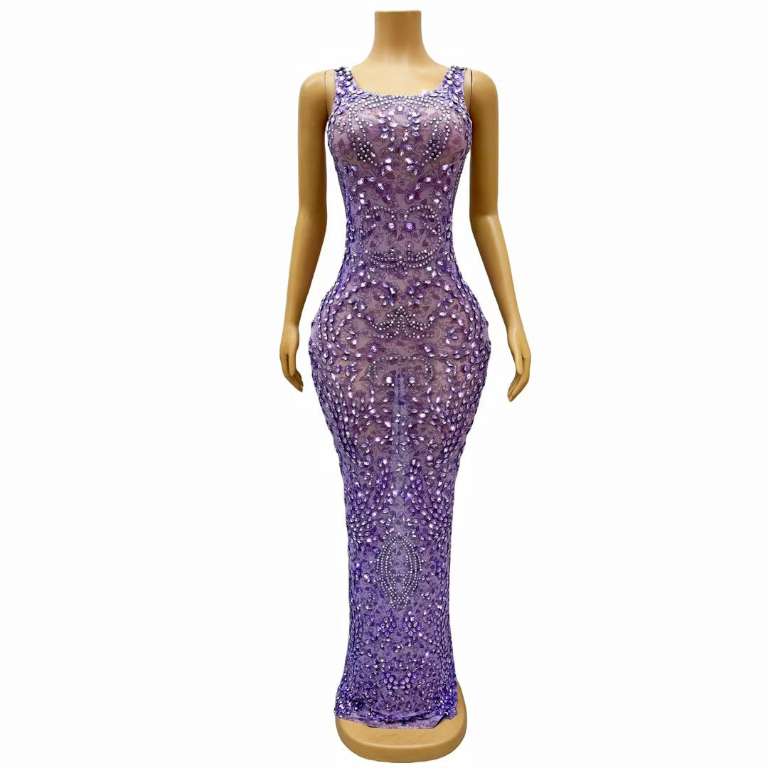 CELESINYI Zixia Crystal Lilac Baroque Gown