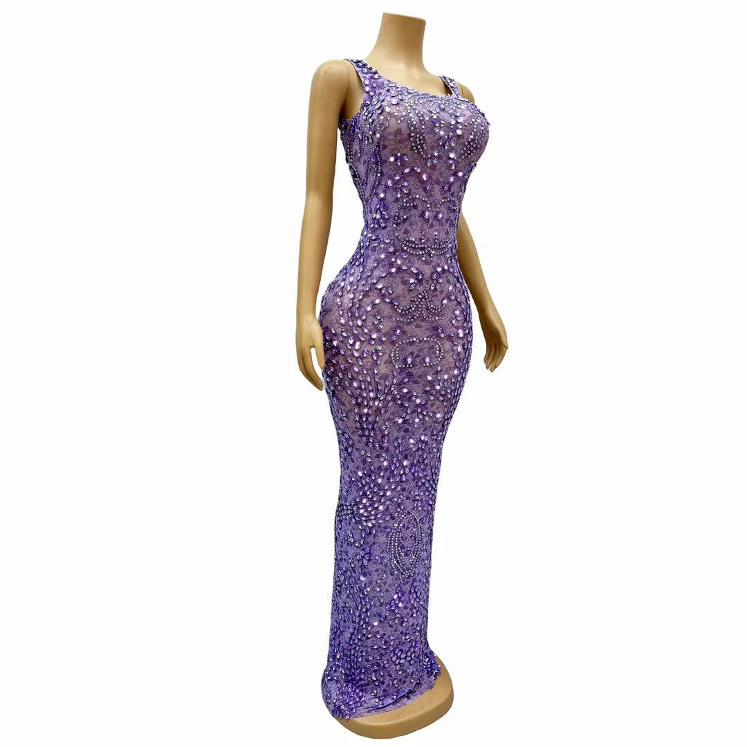 CELESINYI Zixia Crystal Lilac Baroque Gown