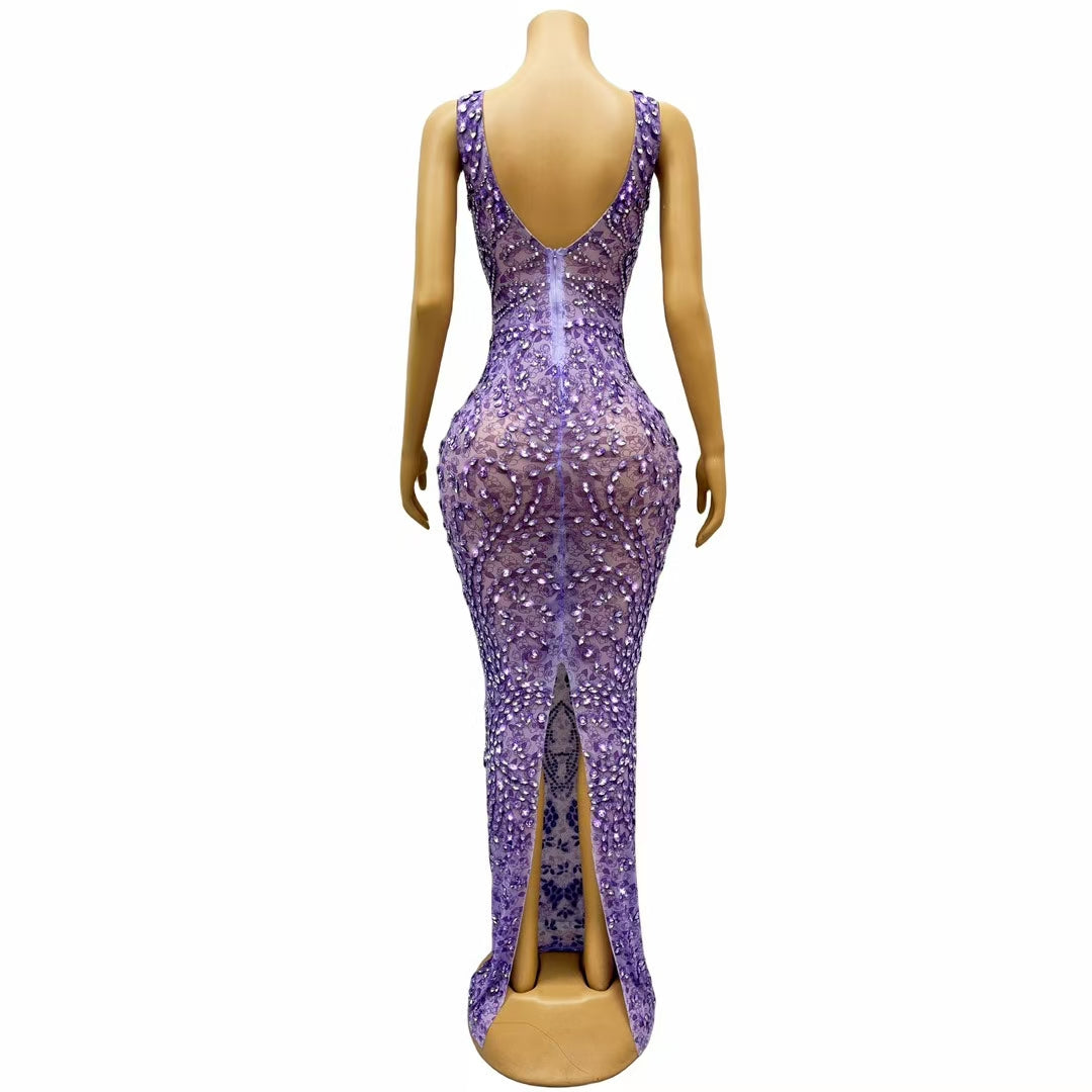 CELESINYI Zixia Crystal Lilac Baroque Gown