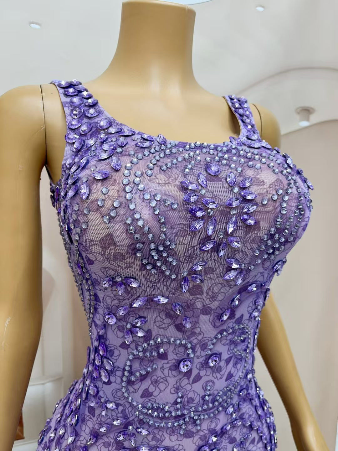 CELESINYI Zixia Crystal Lilac Baroque Gown