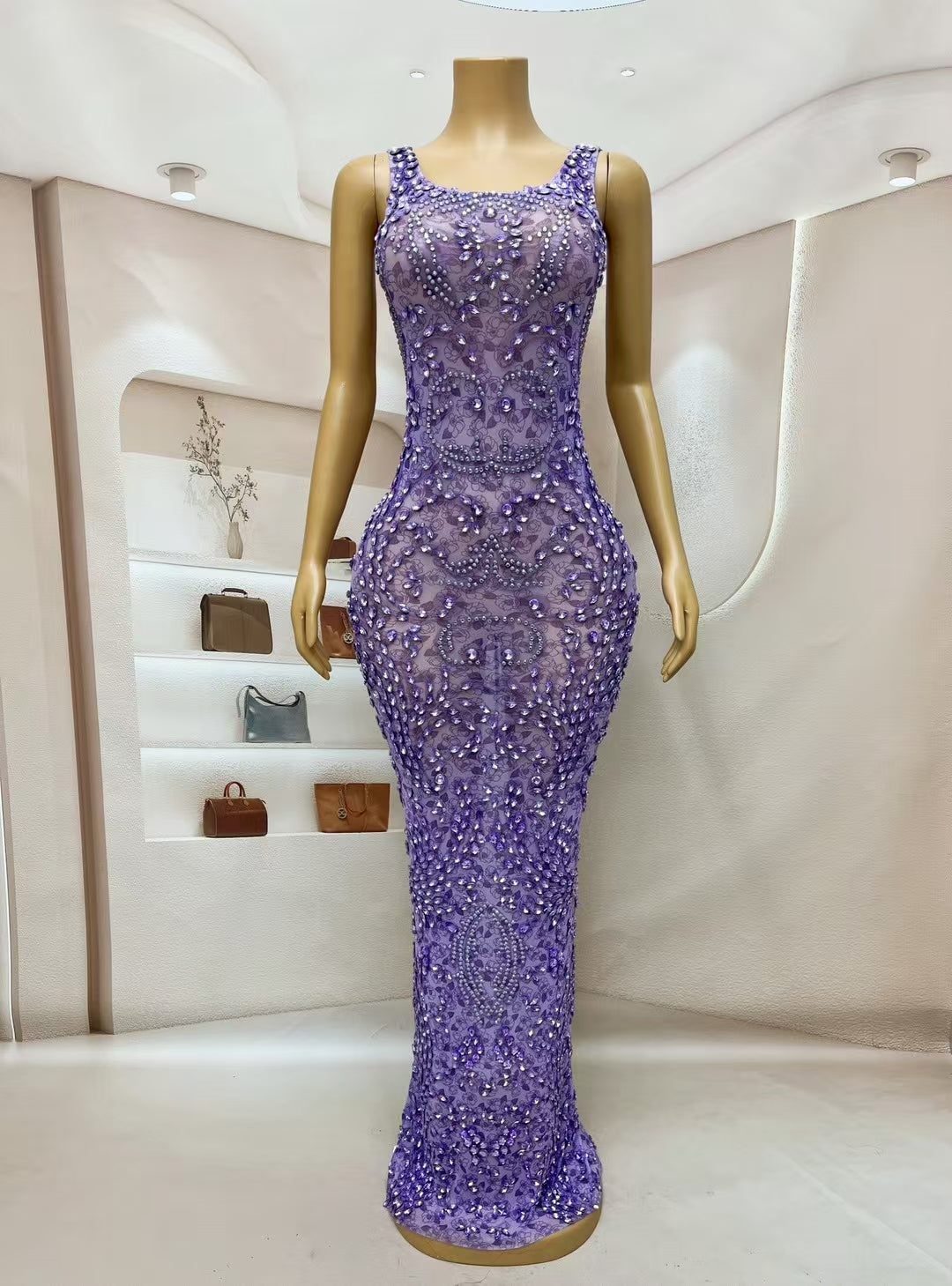 CELESINYI Zixia Crystal Lilac Baroque Gown