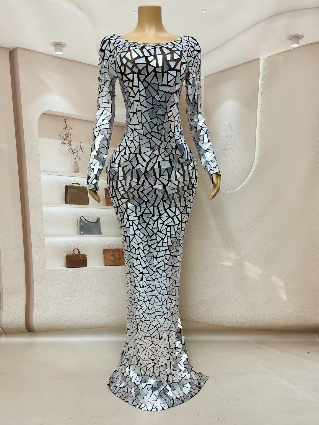 CELESINYI Damanjing Crystal Full Mirror Bodysuit