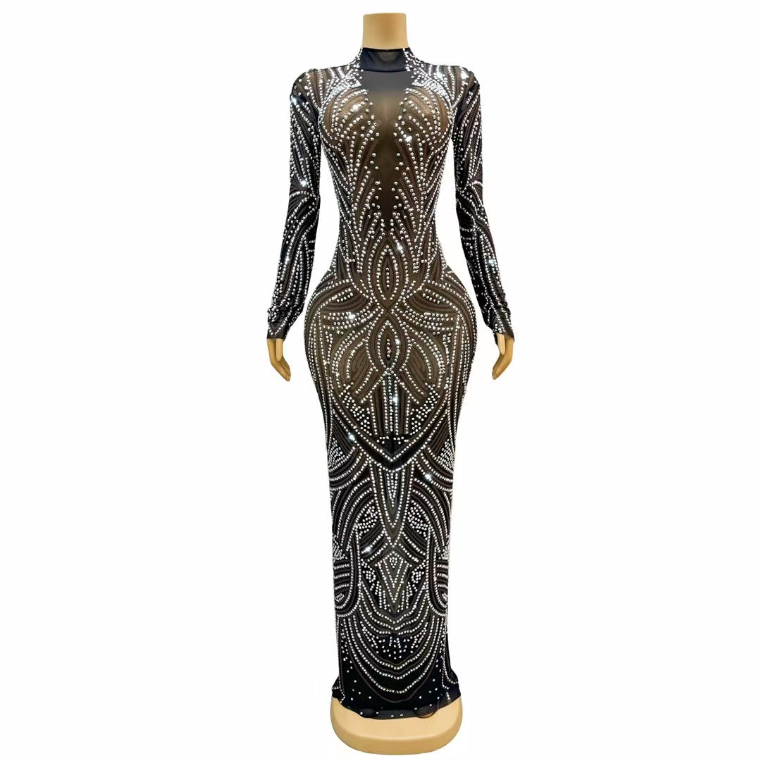 CELESINYI Huayuan Crystal Art Deco Leotard