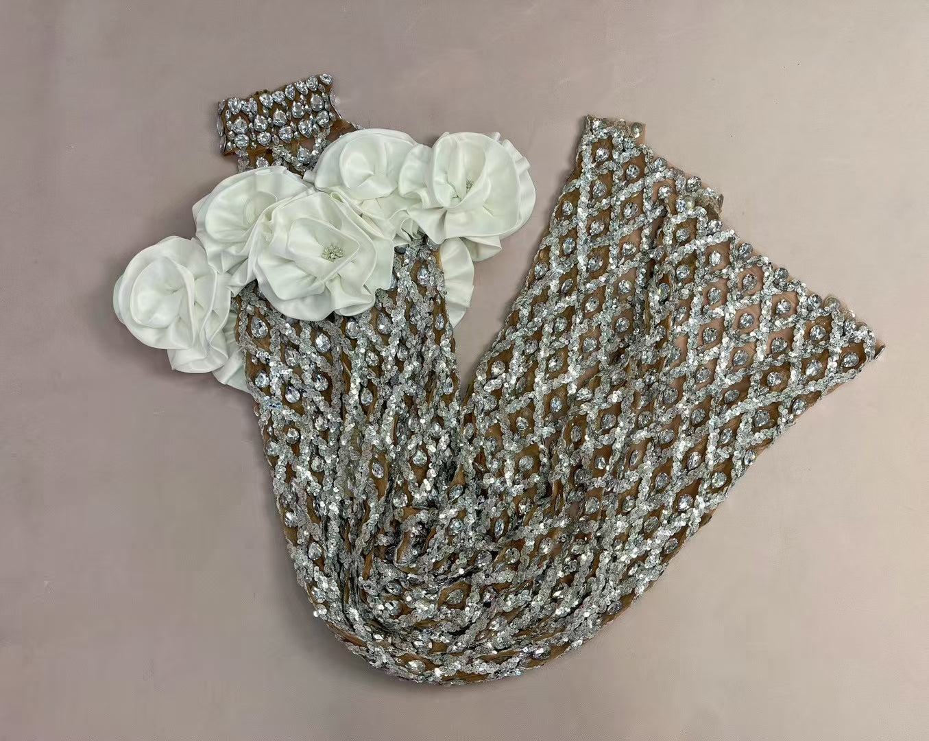 CELESINYI Shaokaoji Crystal 3D Rose Gown