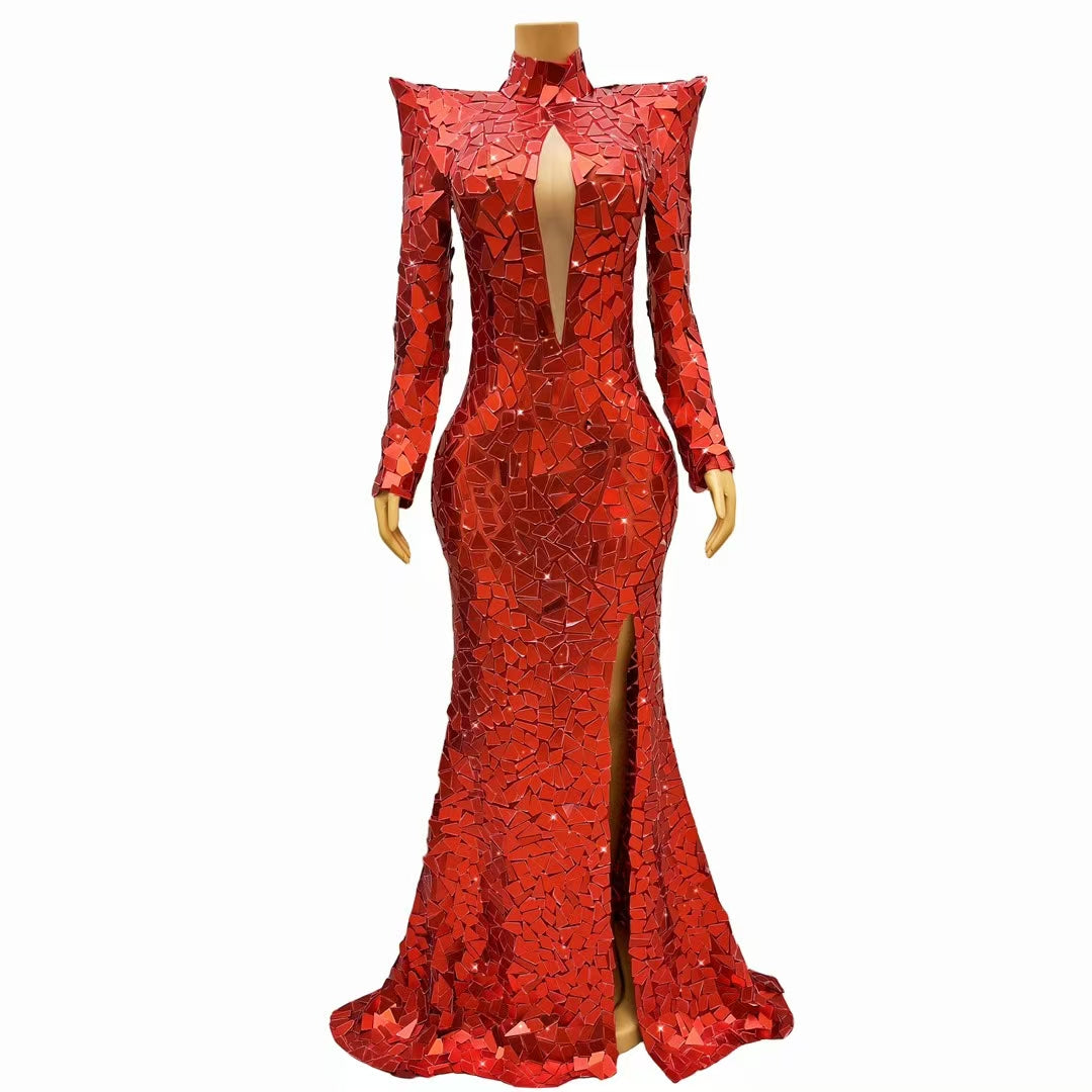 CELESINYI Jingyu Crystal Red Mirror Leotard