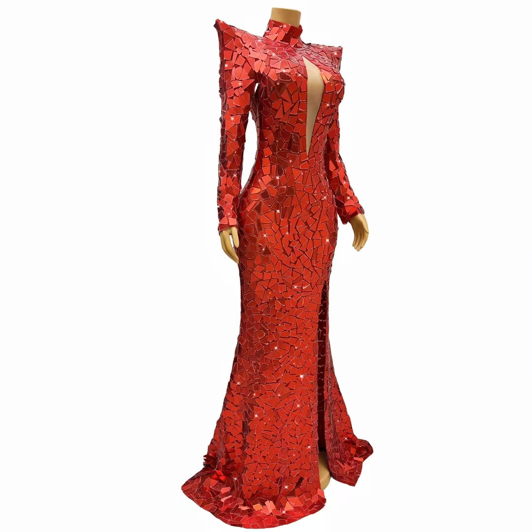 CELESINYI Jingyu Crystal Red Mirror Leotard
