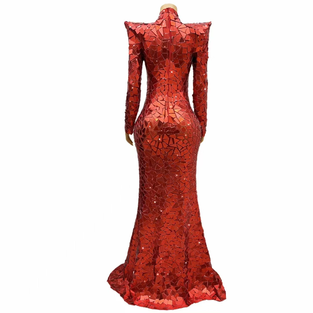 CELESINYI Jingyu Crystal Red Mirror Leotard