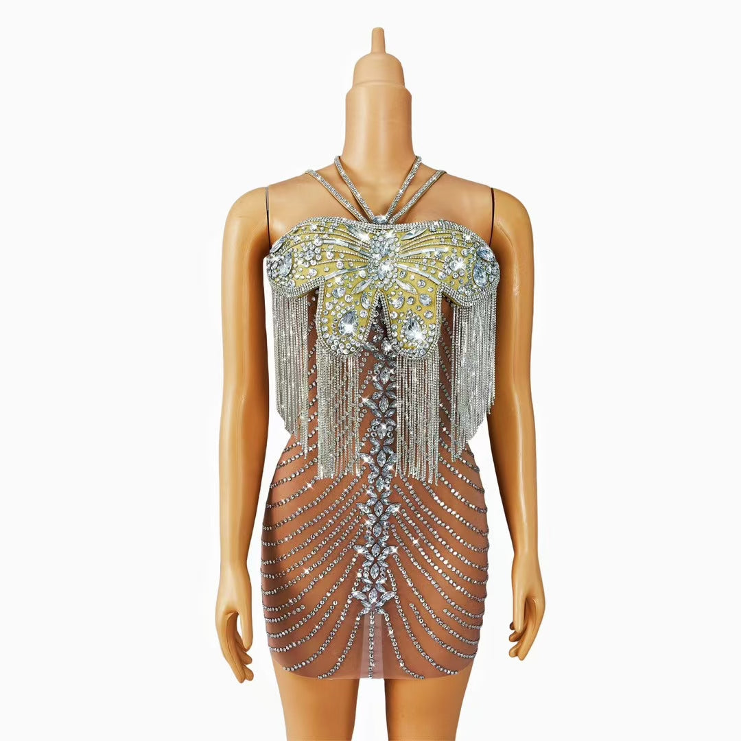 CELESINYI Diemeng Crystal Butterfly Leotard