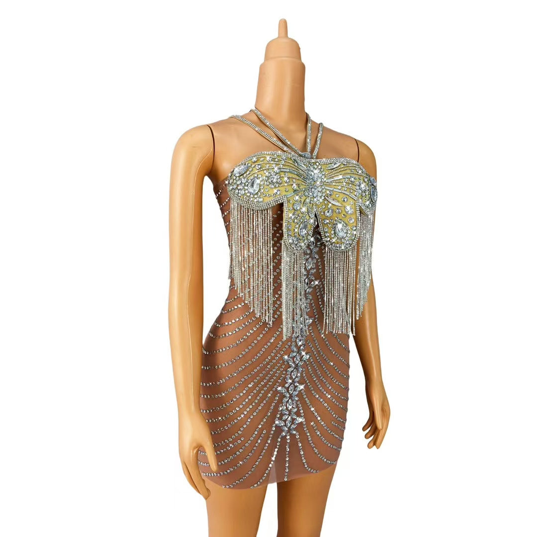 CELESINYI Diemeng Crystal Butterfly Leotard