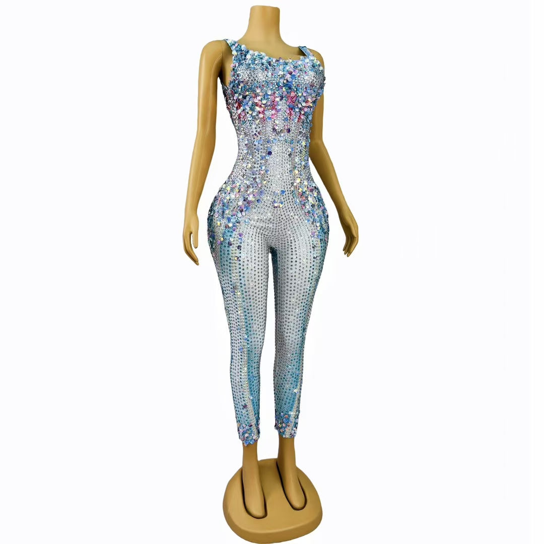 CELESINYI Lanmeimei Crystal Shell Scale Catsuit