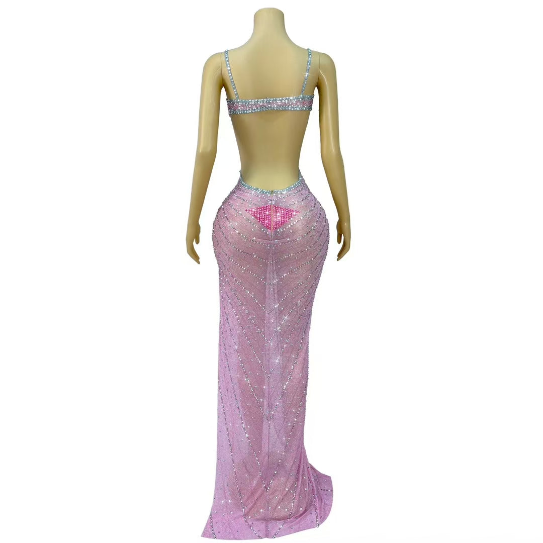 CELESINYI Yucha Crystal Sunburst Sweetheart Gown
