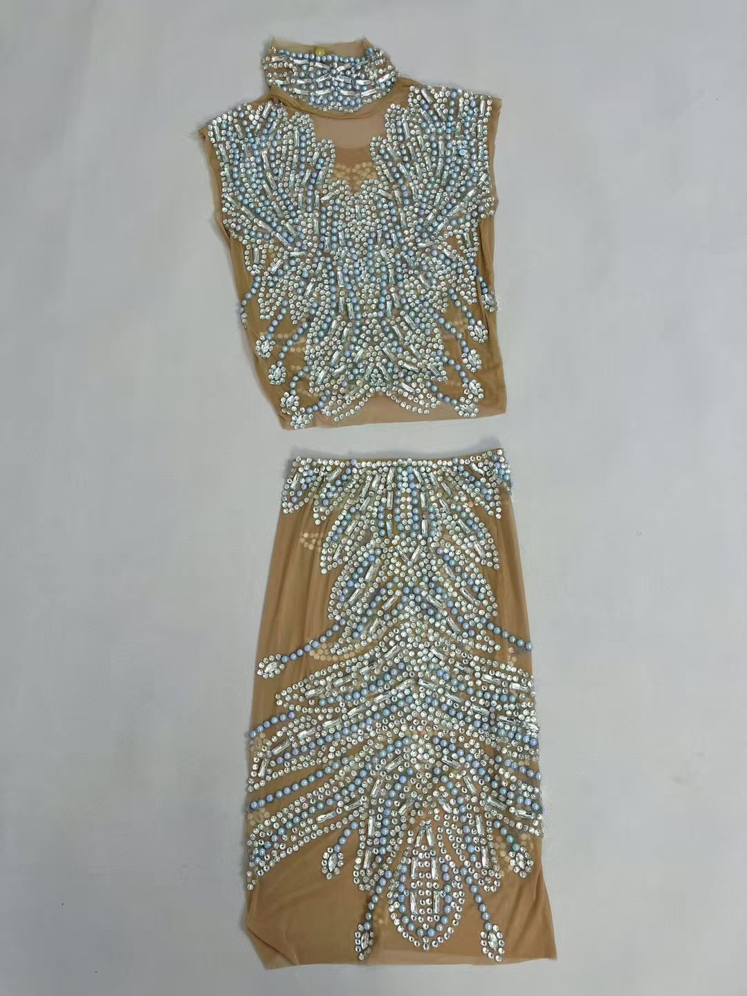 CELESINYI Huatuan Crystal Blue Pearl Mermaid Gown