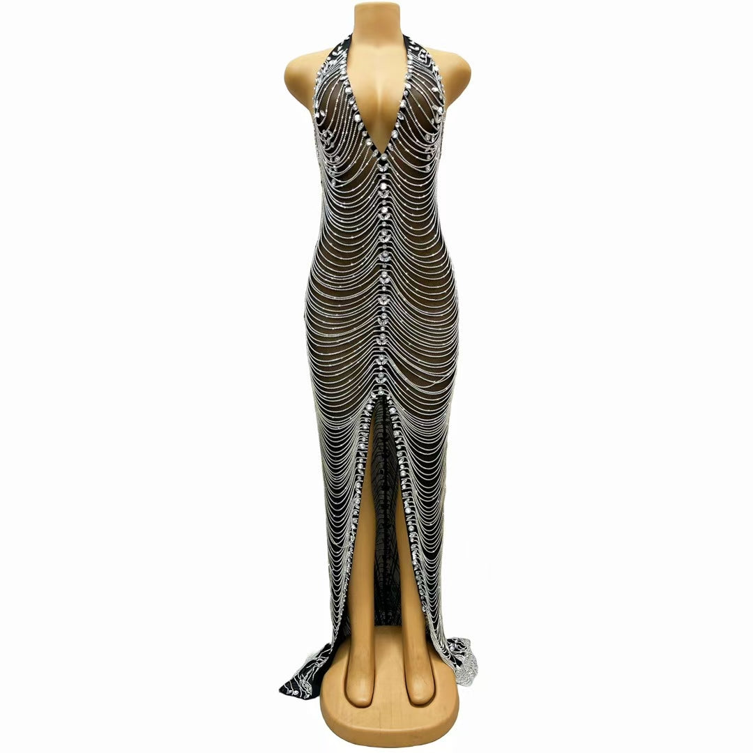 CELESINYI Heiwa Crystal Black Drop Bodysuit