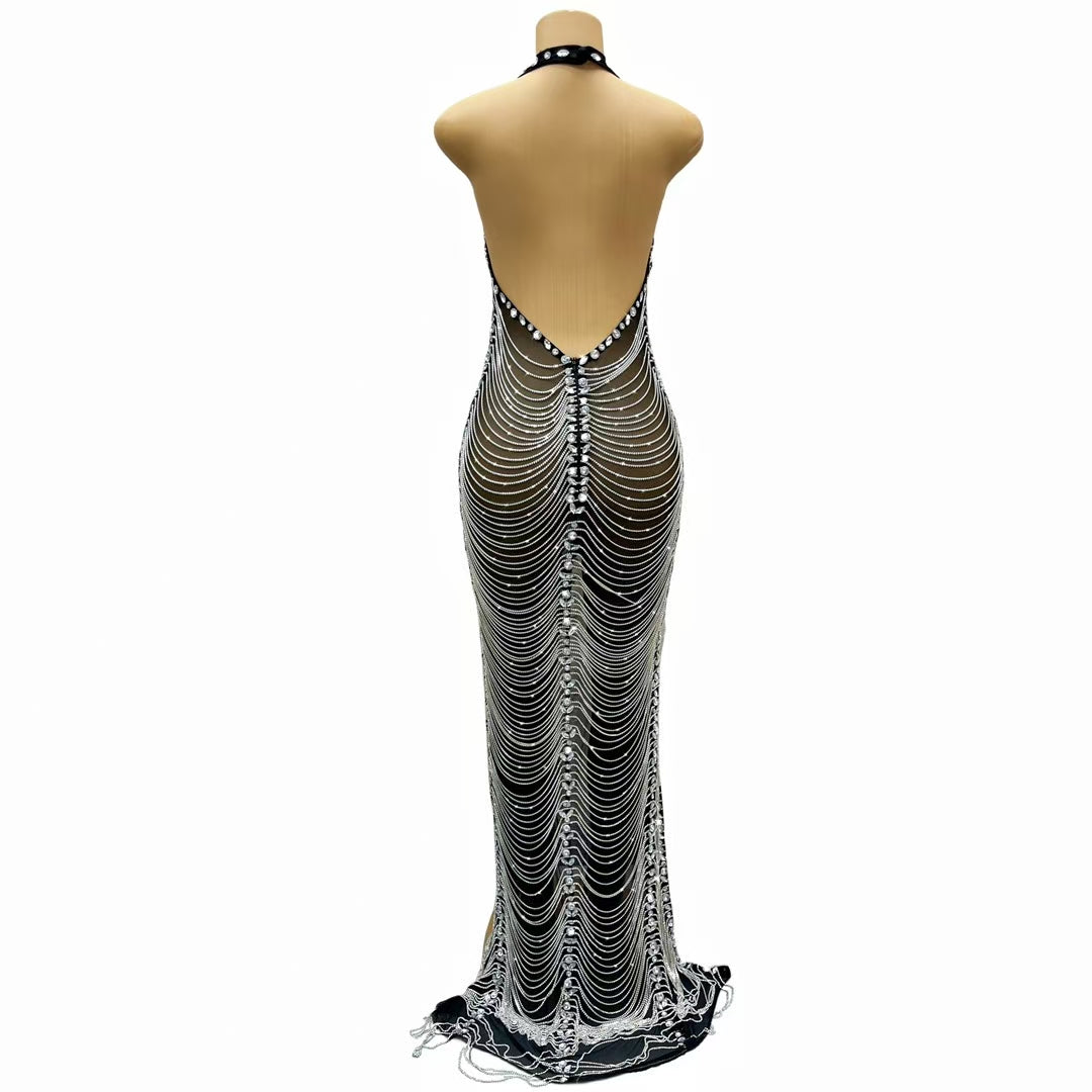 CELESINYI Heiwa Crystal Black Drop Bodysuit