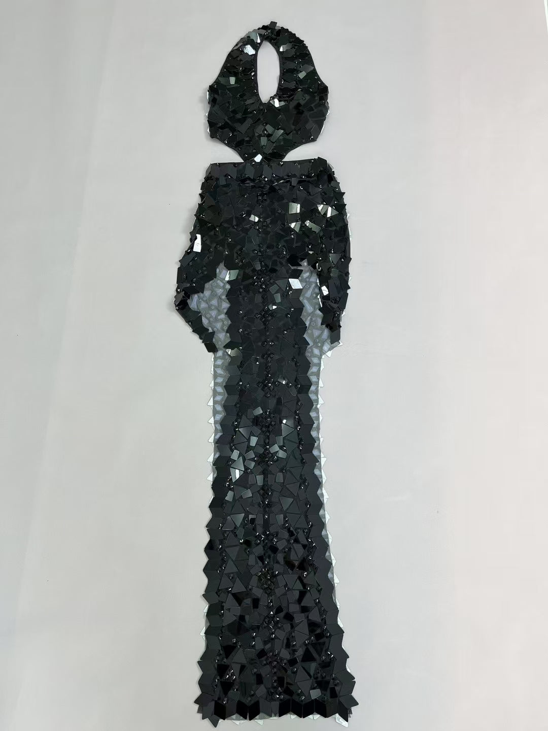 CELESINYI Heipian Crystal Black Mirror Bodysuit