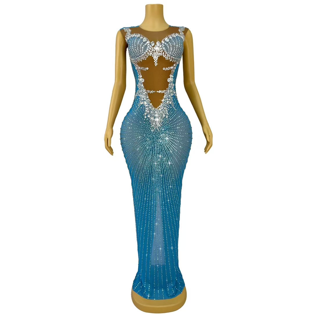 CELESINYI Chijin Crystal Light Blue Gown