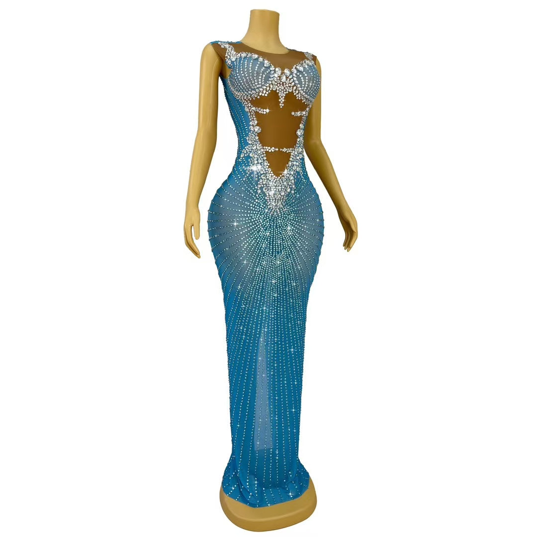 CELESINYI Chijin Crystal Light Blue Gown