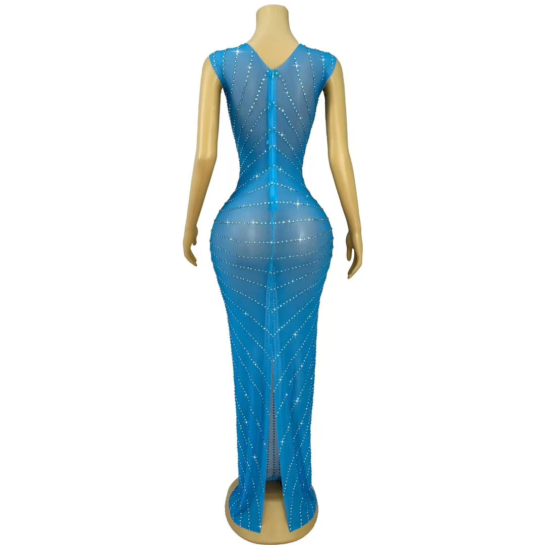 CELESINYI Chijin Crystal Light Blue Gown