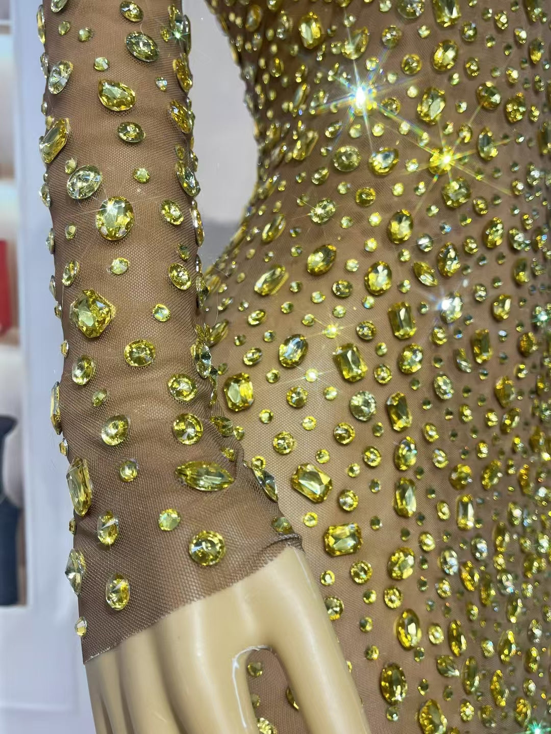 CELESINYI Bailinshe Crystal Gold Gown