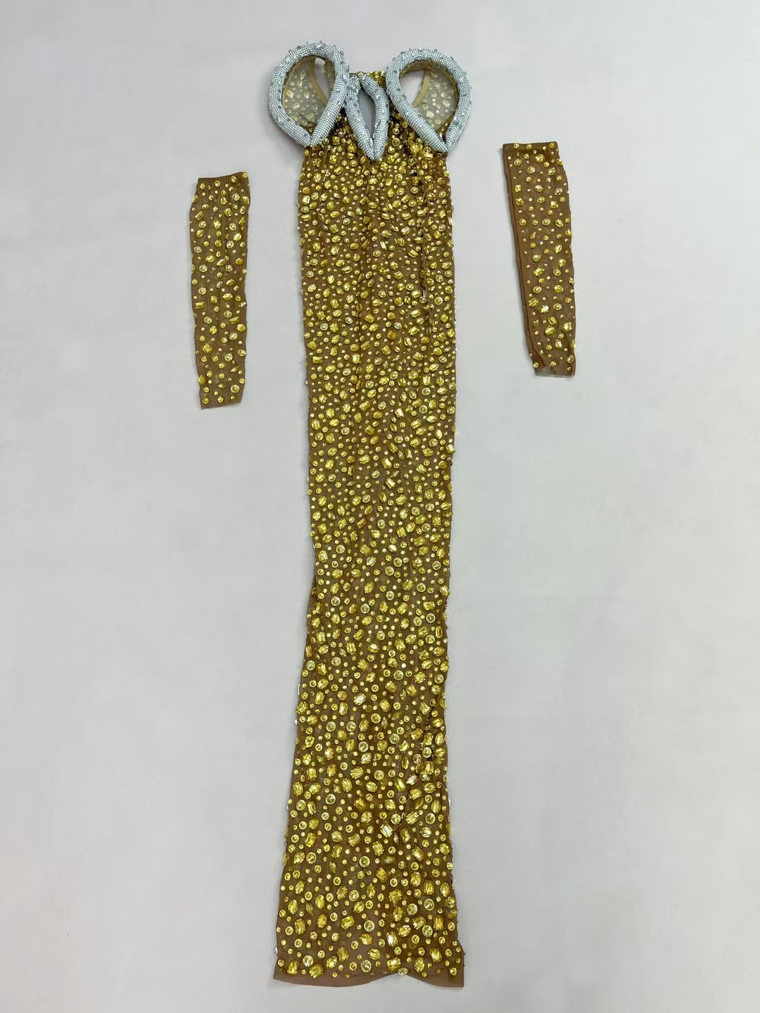 CELESINYI Bailinshe Crystal Gold Gown