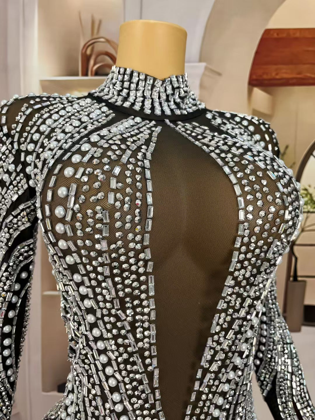 CELESINYI Yuxi Crystal Jade Long Sleeve Catsuit