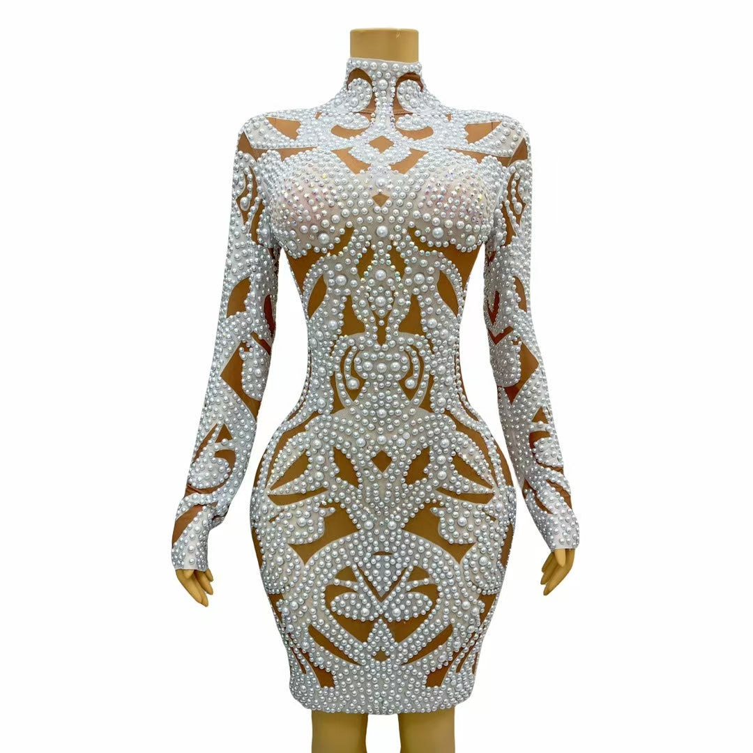 CELESINYI Tianshan Crystal Pearl Baroque Catsuit