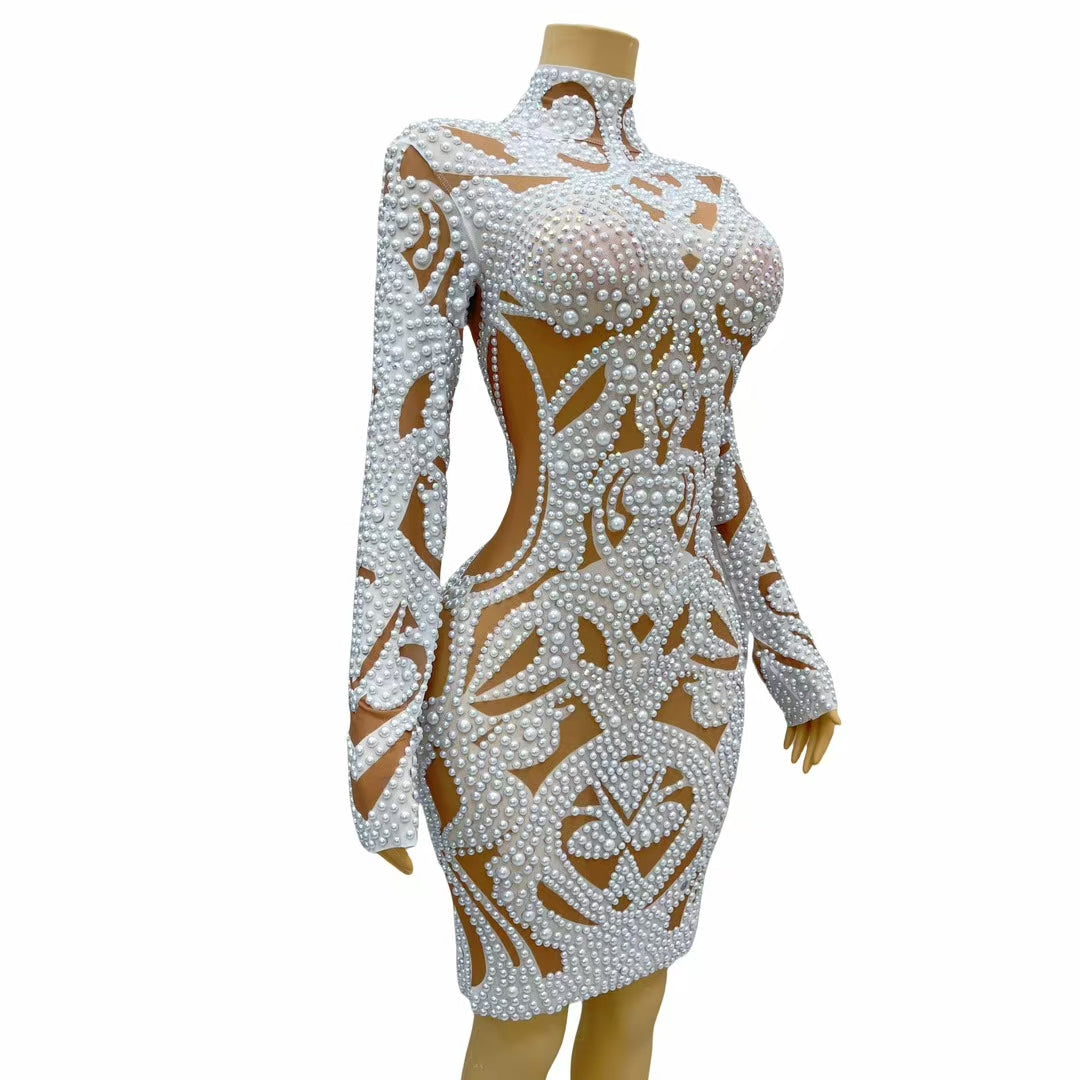 CELESINYI Tianshan Crystal Pearl Baroque Catsuit