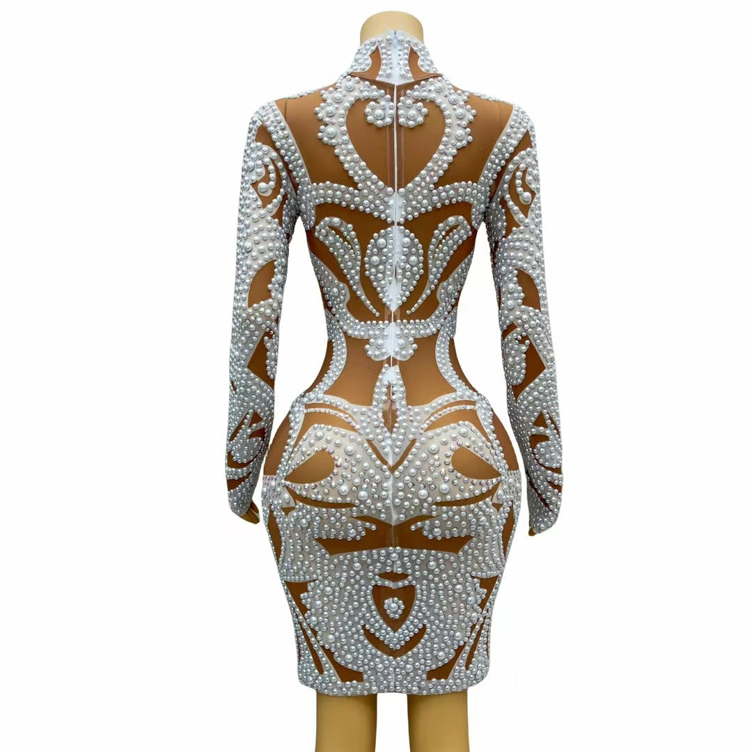 CELESINYI Tianshan Crystal Pearl Baroque Catsuit