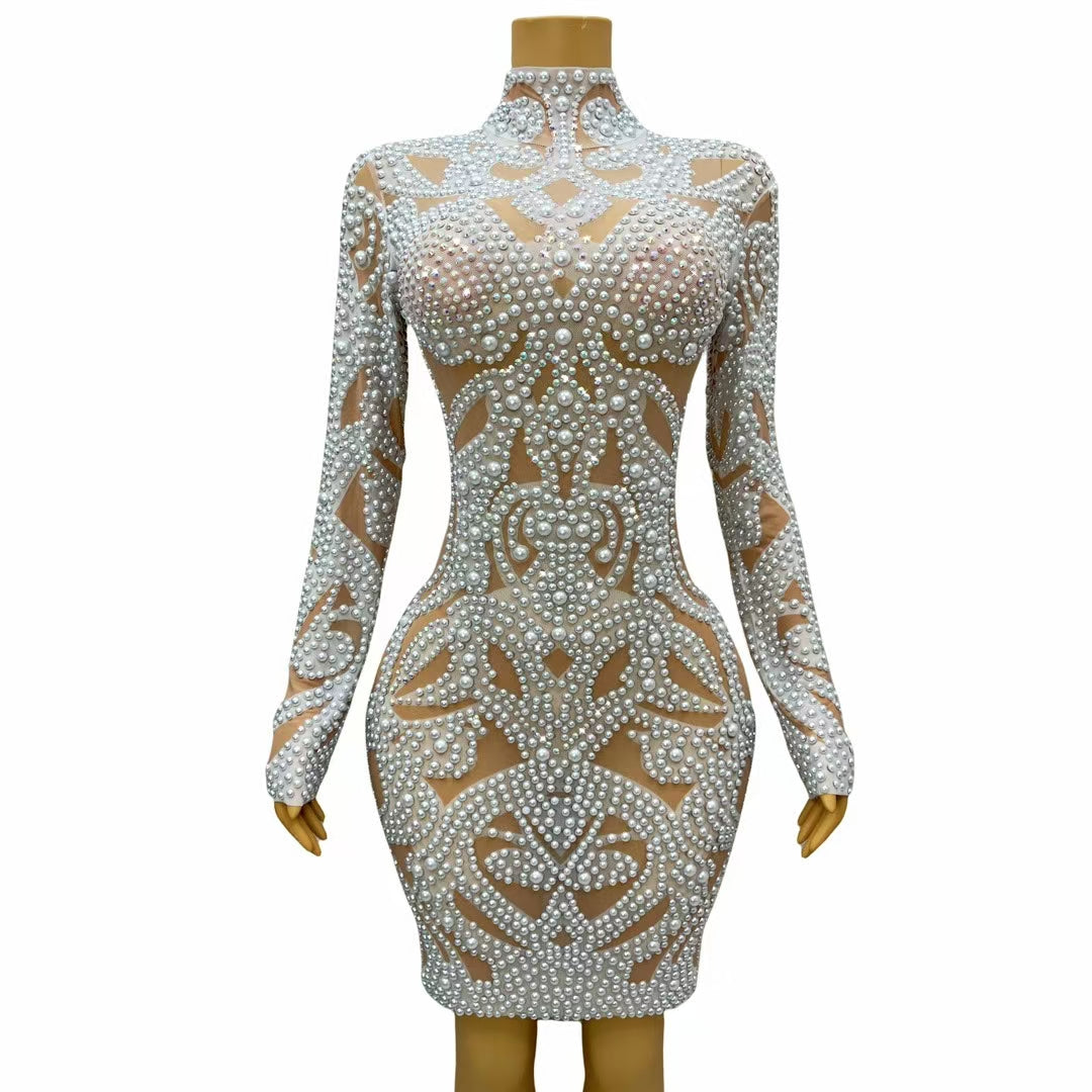 CELESINYI Tianshan Crystal Pearl Baroque Catsuit