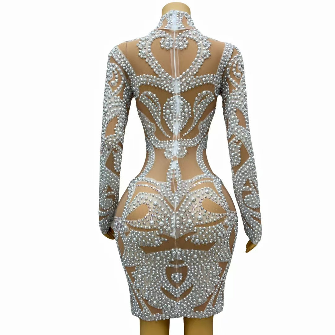 CELESINYI Tianshan Crystal Pearl Baroque Catsuit