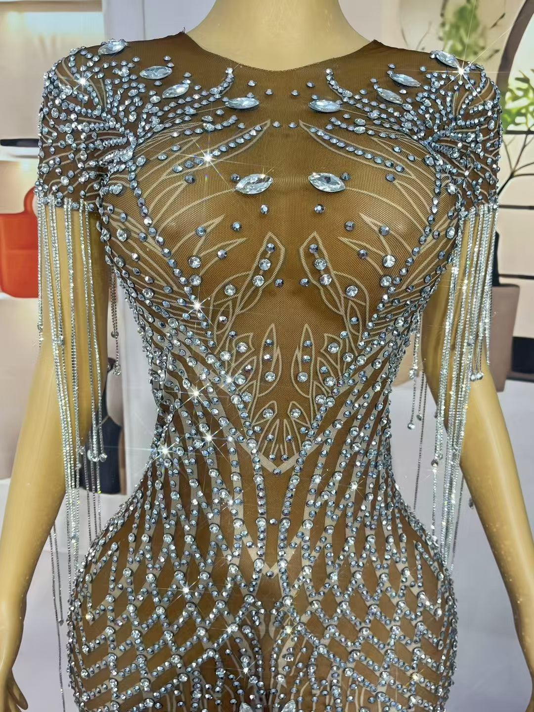 CELESINYI Shengkai Crystal Full Stone Bodysuit